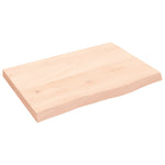 Piano Bagno 60x40x(2-4) cm in Legno Massello Non Trattato