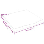 Piano Bagno 60x60x(2-4) cm in Legno Massello Non Trattato
