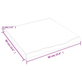 Piano Bagno 60x60x(2-4) cm in Legno Massello Non Trattato
