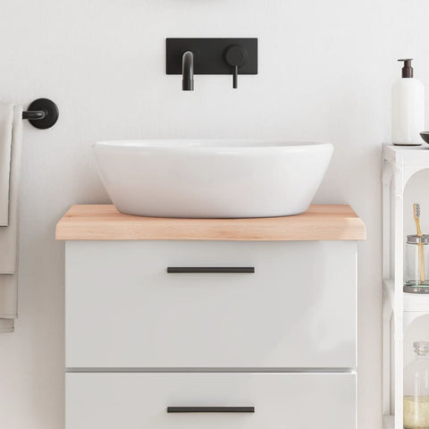 Piano Bagno 60x60x(2-4) cm in Legno Massello Non Trattato