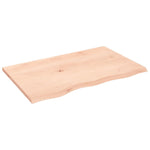 Piano Bagno 80x50x2 cm in Legno Massello Non Trattato
