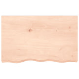 Piano Bagno 80x50x2 cm in Legno Massello Non Trattato