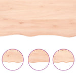 Piano Bagno 80x50x2 cm in Legno Massello Non Trattato