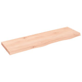 Piano Bagno 100x30x(2-4) cm in Legno Massello Non Trattato