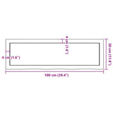 Piano Bagno 100x30x(2-4) cm in Legno Massello Non Trattato