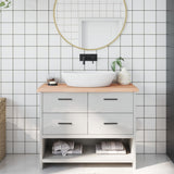 Piano Bagno 100x30x(2-4) cm in Legno Massello Non Trattato