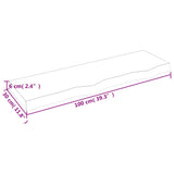 Piano Bagno 100x30x(2-6) cm in Legno Massello Non Trattato