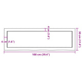 Piano Bagno 100x30x(2-6) cm in Legno Massello Non Trattato