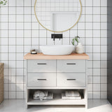 Piano Bagno 100x30x(2-6) cm in Legno Massello Non Trattato