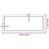 Piano Bagno 100x40x(2-6) cm in Legno Massello Non Trattato