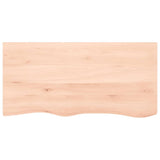 Piano Bagno 100x50x(2-4) cm in Legno Massello Non Trattato