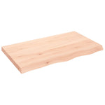 Piano Bagno 100x60x(2-6) cm in Legno Massello Non Trattato