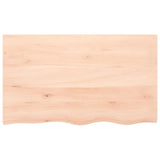 Piano Bagno 100x60x(2-6) cm in Legno Massello Non Trattato