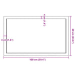 Piano Bagno 100x60x(2-6) cm in Legno Massello Non Trattato
