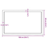 Piano Bagno 100x60x(2-6) cm in Legno Massello Non Trattato