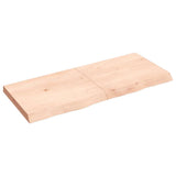 Piano Bagno 120x50x(2-6) cm in Legno Massello Non Trattato