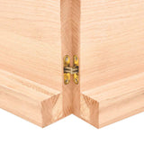 Piano Bagno 120x60x(2-6) cm in Legno Massello Non Trattato