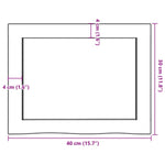 Piano Bagno Marrone 40x30x(2-6) cm Legno Massello Trattato