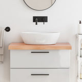 Piano Bagno Marrone 80x50x(2-6) cm Legno Massello Trattato
