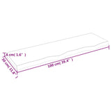 Piano Bagno Marrone 100x30x(2-4) cm Legno Massello Trattato