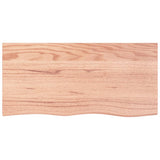 Piano Bagno Marrone Chiaro 100x50x2 cm Legno Massello Trattato