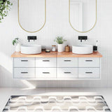 Piano Bagno Marrone 180x60x(2-4) cm Legno Massello Trattato