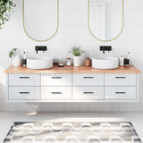 Piano Bagno Marrone 200x50x(2-4) cm Legno Massello Trattato