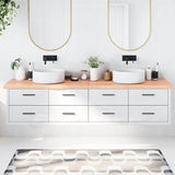 Piano Bagno Marrone 220x50x(2-6) cm Legno Massello Trattato