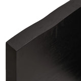 Piano Bagno Marrone Scuro 40x30x(2-4)cm Legno Massello Trattato