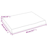Piano Bagno Marrone Scuro 40x30x(2-4)cm Legno Massello Trattato