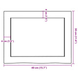 Piano Bagno Marrone Scuro 40x30x(2-4)cm Legno Massello Trattato