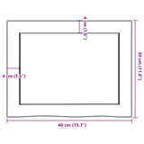 Piano Bagno Marrone Scuro 40x30x(2-6)cm Legno Massello Trattato