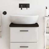 Piano Bagno Marrone Scuro 40x40x(2-4)cm Legno Massello Trattato