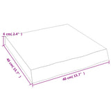 Piano Bagno Marrone Scuro 40x40x(2-6)cm Legno Massello Trattato