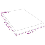 Piano Bagno Marrone Scuro 40x60x(2-4)cm Legno Massello Trattato