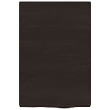 Piano Bagno Marrone Scuro 40x30x(2-6)cm Legno Massello Trattato