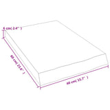Piano Bagno Marrone Scuro 40x30x(2-6)cm Legno Massello Trattato