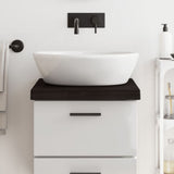 Piano Bagno Marrone Scuro 40x30x(2-6)cm Legno Massello Trattato