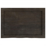 Piano Bagno Marrone Scuro 60x40x(2-4)cm Legno Massello Trattato