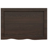 Piano Bagno Marrone Scuro 60x40x(2-4)cm Legno Massello Trattato