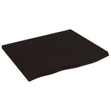 Piano Bagno Marrone Scuro 60x50x2 cm Legno Massello Trattato