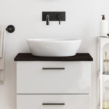 Piano Bagno Marrone Scuro 60x50x2 cm Legno Massello Trattato