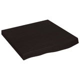 Piano Bagno Marrone Scuro 60x60x(2-6)cm Legno Massello Trattato