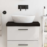 Piano Bagno Marrone Scuro 60x60x(2-6)cm Legno Massello Trattato