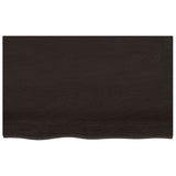 Piano Bagno Marrone Scuro 80x50x(2-4)cm Legno Massello Trattato