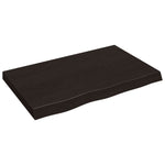 Piano Bagno Marrone Scuro 80x50x(2-6)cm Legno Massello Trattato