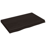 Piano Bagno Marrone Scuro 80x50x(2-6)cm Legno Massello Trattato