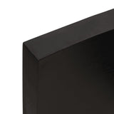 Piano Bagno Marrone Scuro 80x50x(2-6)cm Legno Massello Trattato