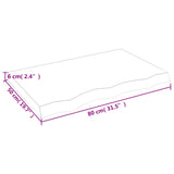 Piano Bagno Marrone Scuro 80x50x(2-6)cm Legno Massello Trattato