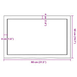 Piano Bagno Marrone Scuro 80x50x(2-6)cm Legno Massello Trattato